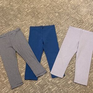 Tea Collection Blue and Striped Capri Leggings Trio